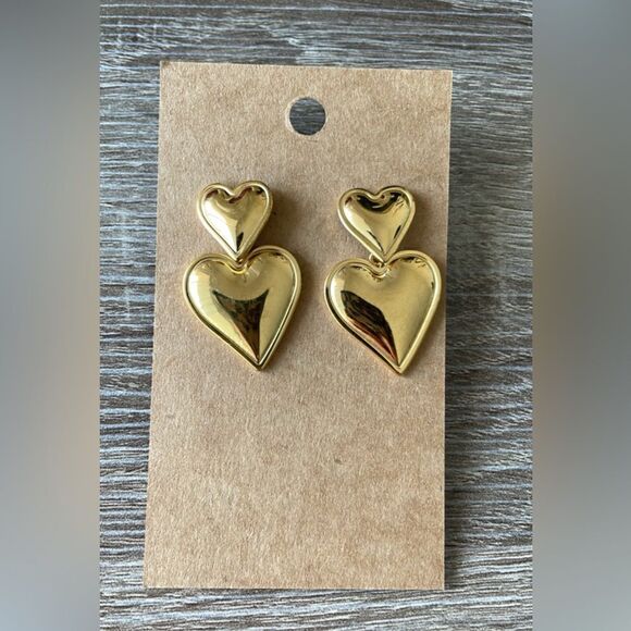 Heart statement earrings A197 - Picture 3 of 6